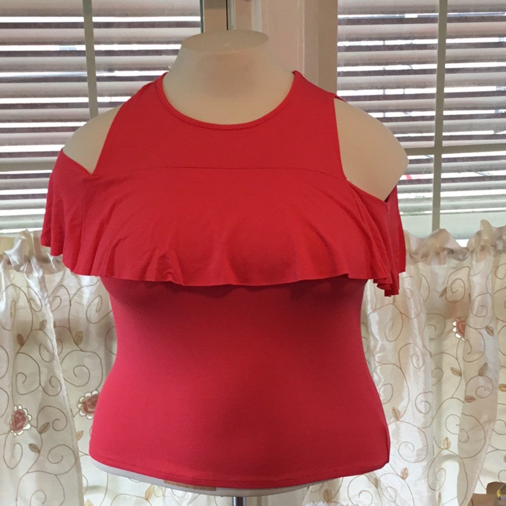 No Comment Cold Shoulder  Pull Over Top
